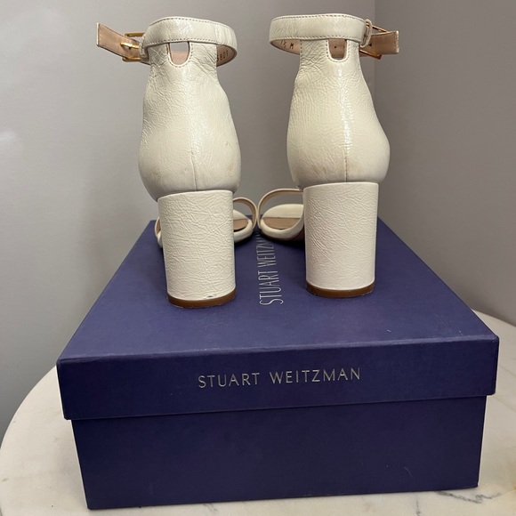 Stuart Weitzman 75 Less Nudist Sandal | size 7.5 color white genuine leather - Picture 3 of 4